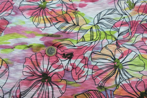 Jersey printed flowers